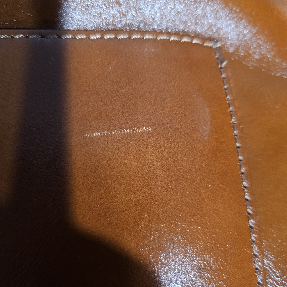 Patricia Nash Chestnut Brown Leather Tote with Brass Accents - Picture 8 of 10